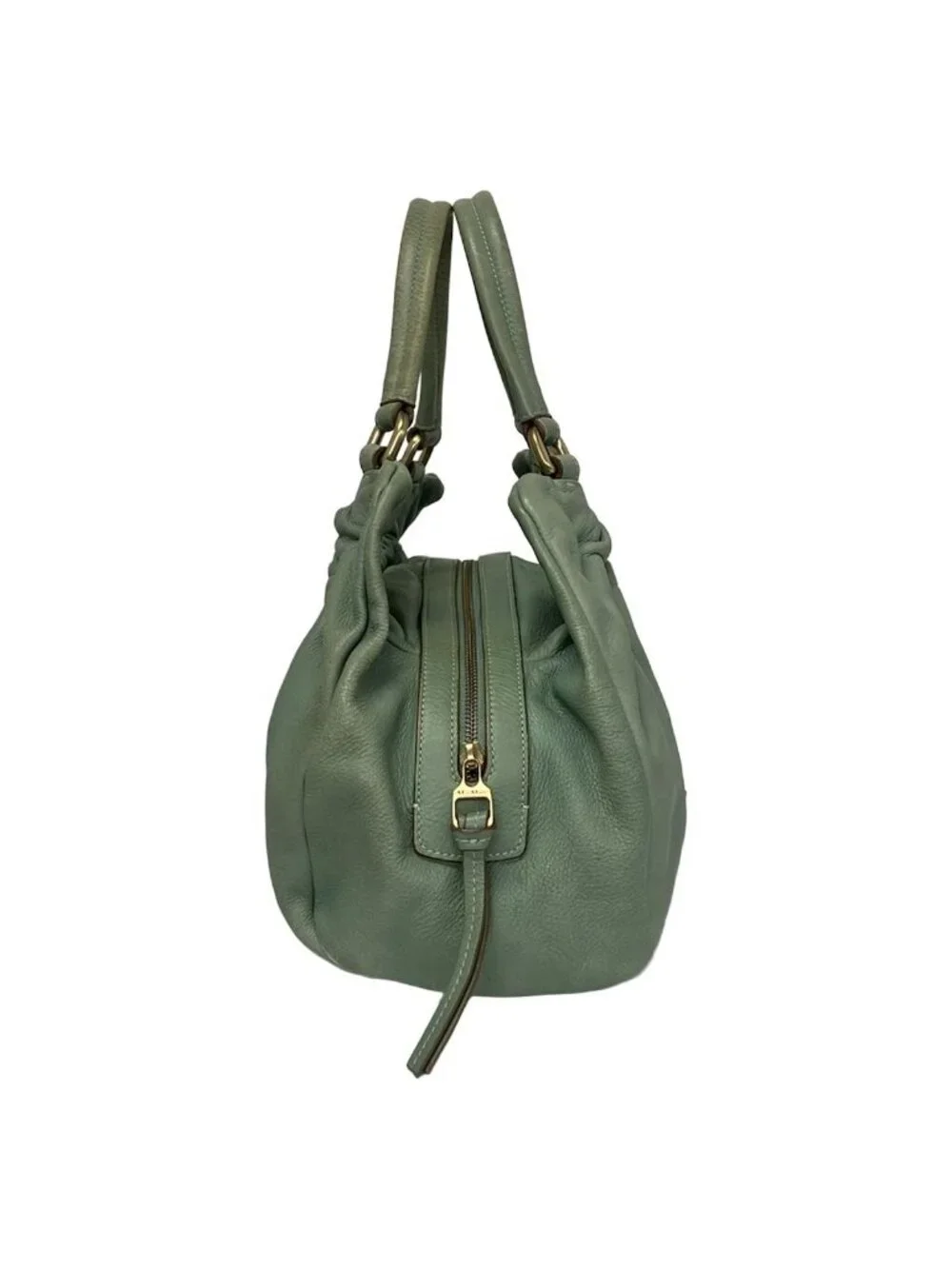Max Mara Handbag Light Green Leather